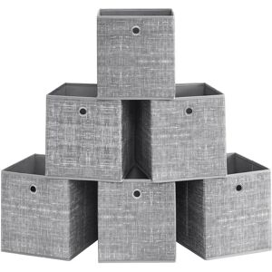 SONGMICS Grey Foldable Storage Box - 6 pcs, 30cm SONGMICS Grey Foldable Storage Box - 6 pcs, 30cm