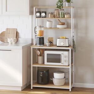 Vasagle Kitchen Shelf - 6-Level Oak White Storage Rack Vasagle Kitchen Shelf - 6-Level Oak White Storage Rack