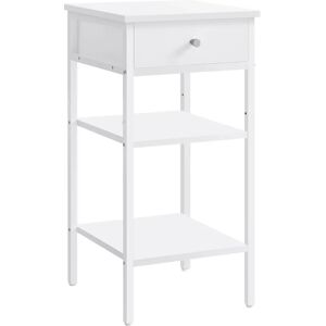 VASAGLE Nightstand - Modern minimalist white bedside table with 3 storage options VASAGLE Nightstand - Modern minimalist white bedside table with 3 storage options