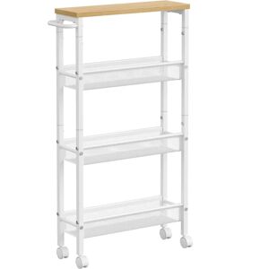 VASAGLE Steel Space-Saving Kitchen Cart with 4 Shelves and Wheels VASAGLE Steel Space-Saving Kitchen Cart with 4 Shelves and Wheels