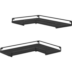 VASAGLE Black L-Shaped Corner Shelves - Wall Shelves - Set of 2 VASAGLE Black L-Shaped Corner Shelves - Wall Shelves - Set of 2