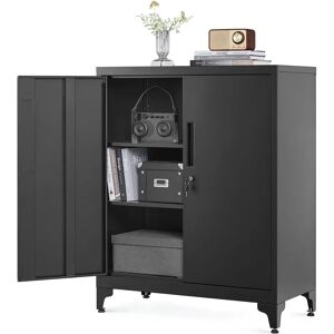 SONGMICS Black Steel 2-Door Lockable File Cabinet - Office Storage SONGMICS Black Steel 2-Door Lockable File Cabinet - Office Storage