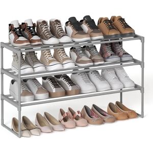 SONGMICS Prateleira para sapatos cinza de 3 níveis - Armazenamento de sapatos SONGMICS Prateleira para sapatos cinza de 3 níveis - Armazenamento de sapatos