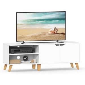 VASAGLE White TV Cabinet with 2 Doors - Fits TVs up to 60 Inches VASAGLE White TV Cabinet with 2 Doors - Fits TVs up to 60 Inches