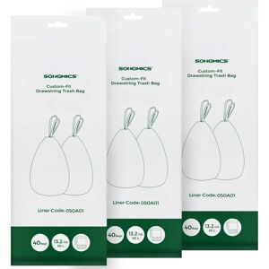 SONGMICS Bin Liners 50L White - Bin Liners SONGMICS Bin Liners 50L White - Bin Liners