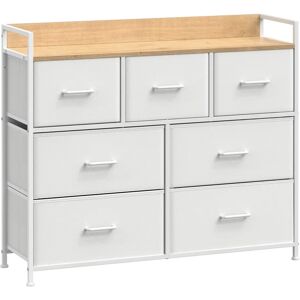 SONGMICS White Oak Fabric Chest - 7 Drawers Storage Organizer SONGMICS White Oak Fabric Chest - 7 Drawers Storage Organizer