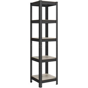 SONGMICS Steel Shelving Unit - 37x37x150cm - Greige & Black SONGMICS Steel Shelving Unit - 37x37x150cm - Greige & Black