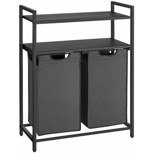 Songmics Vasagle 92L Pyykkikori - Kangas, MDF, Teräs Musta Harmaa Songmics Vasagle 92L Pyykkikori - Kangas, MDF, Teräs Musta Harmaa