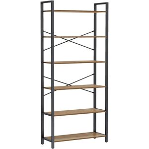 VASAGLE Tall Bookshelf Walnut Black - Bookshelf VASAGLE Tall Bookshelf Walnut Black - Bookshelf