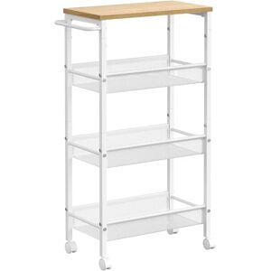VASAGLE White 4-Tier Kitchen Cart - Space-Saving, Versatile Storage VASAGLE White 4-Tier Kitchen Cart - Space-Saving, Versatile Storage