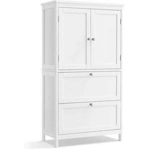 Armoire de salle de bain blanche VASAGLE - Avec 2 tiroirs et portes Armoire de salle de bain blanche VASAGLE - Avec 2 tiroirs et portes