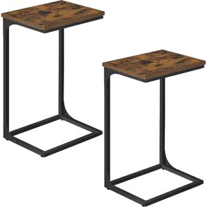 VASAGLE C-Shaped Side Table - Rustic Brown and Black VASAGLE C-Shaped Side Table - Rustic Brown and Black