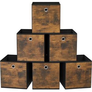 SONGMICS Rustic Brown and Black Storage Cubes - 33x33x33 cm SONGMICS Rustic Brown and Black Storage Cubes - 33x33x33 cm