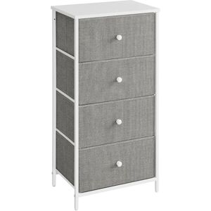 SONGMICS Tall and Slim Chest of 4 Fabric Drawers - Chest of Drawers SONGMICS Tall and Slim Chest of 4 Fabric Drawers - Chest of Drawers