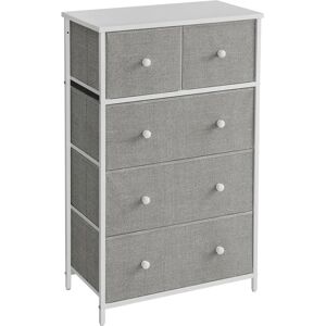 SONGMICS Light Grey + White Fabric Chest of Drawers - Storage Furniture SONGMICS Light Grey + White Fabric Chest of Drawers - Storage Furniture
