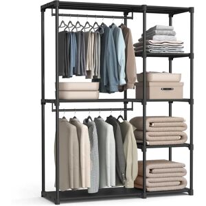 SONGMICS Black Freestanding Wardrobe - Wardrobe, Foldable, Clothes Rails SONGMICS Black Freestanding Wardrobe - Wardrobe, Foldable, Clothes Rails
