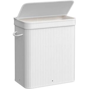 SONGMICS White 100L Removable Bamboo Laundry Hamper - Laundry Type SONGMICS White 100L Removable Bamboo Laundry Hamper - Laundry Type