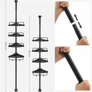 SONGMICS Black Adjustable Bathroom Corner Shelf - Bathroom Shelf SONGMICS Black Adjustable Bathroom Corner Shelf - Bathroom Shelf