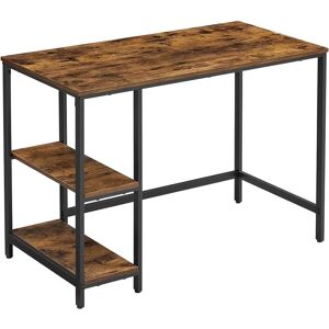 VASAGLE Desk with Shelves - Rustic Brown & Black - 100x50x75cm VASAGLE Desk with Shelves - Rustic Brown & Black - 100x50x75cm