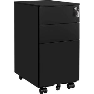 SONGMICS Caisson de bureau avec 3 tiroirs, Noir - Rangement sécurisé - Publicité SONGMICS Caisson de bureau avec 3 tiroirs, Noir - Rangement sécurisé - Publicité