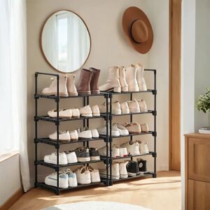 SONGMICS Shoe Rack - 10-Tier Metal Storage Organizer - Black SONGMICS Shoe Rack - 10-Tier Metal Storage Organizer - Black