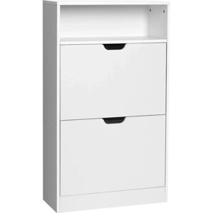 VASAGLE White Shoe Cabinet with 2 Flaps - Shoe Storage Furniture VASAGLE White Shoe Cabinet with 2 Flaps - Shoe Storage Furniture