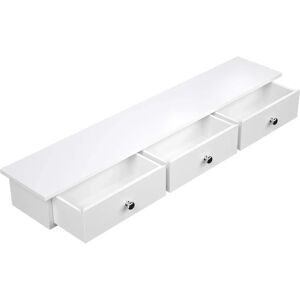 SONGMICS White Wall-Mounted Floating Shelf with Drawers SONGMICS White Wall-Mounted Floating Shelf with Drawers