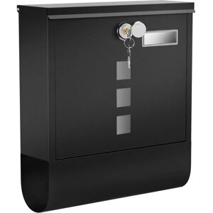 SONGMICS Black Wall-Mounted Mailbox with Lock, Newspaper Holder - Mailbox SONGMICS Black Wall-Mounted Mailbox with Lock, Newspaper Holder - Mailbox