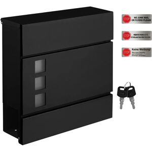SONGMICS Black Wall-mounted Mail Box with Lock - Mailbox SONGMICS Black Wall-mounted Mail Box with Lock - Mailbox