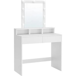 Vasagle Modern White Dressing Table with Mirror & Lights - Furniture Vasagle Modern White Dressing Table with Mirror & Lights - Furniture