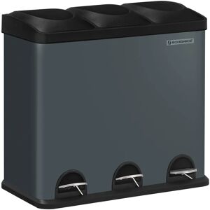 SONGMICS 54L Kitchen Waste Bin - 3 Compartments, Pedal, Inner Bins SONGMICS 54L Kitchen Waste Bin - 3 Compartments, Pedal, Inner Bins