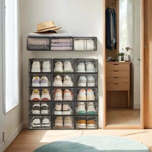 SONGMICS Set of 18 Shoe Boxes - Shoe Storage Organizer SONGMICS Set of 18 Shoe Boxes - Shoe Storage Organizer