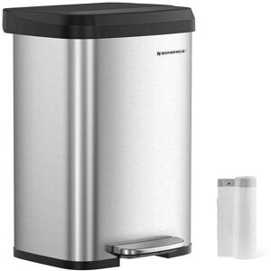 Songmics ULTB530E50 trash can - Kitchen Waste Bin, 50L, Steel, Black & Silver Songmics ULTB530E50 trash can - Kitchen Waste Bin, 50L, Steel, Black & Silver