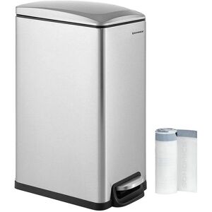 Songmics Silver Slim Trash Can - Trash Can Songmics Silver Slim Trash Can - Trash Can