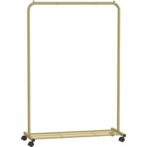 SONGMICS Gold Clothes Rack with Storage Shelf on Wheels SONGMICS Gold Clothes Rack with Storage Shelf on Wheels