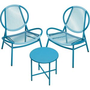 SONGMICS - Balkonmöbel 3er Set - Seeblau - Tisch - Outdoor furniture set SONGMICS - Balkonmöbel 3er Set - Seeblau - Tisch - Outdoor furniture set