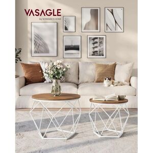 VASAGLE Set de Masuțe de Cafea Rotunde - Design Modern din Oțel VASAGLE Set de Masuțe de Cafea Rotunde - Design Modern din Oțel