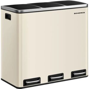 SONGMICS Marchio Modello - Bidone cucina a pedale 3 x 18L sabbia beige SONGMICS Marchio Modello - Bidone cucina a pedale 3 x 18L sabbia beige