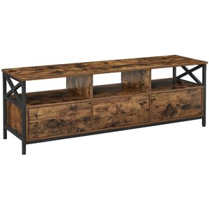 VASAGLE Vintage Brown and Black TV Stand with 3 Drawers - TV Stand VASAGLE Vintage Brown and Black TV Stand with 3 Drawers - TV Stand