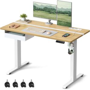 Bureau réglable en hauteur Vasagle - 60x120cm, finition bois - Publicité Bureau réglable en hauteur Vasagle - 60x120cm, finition bois - Publicité