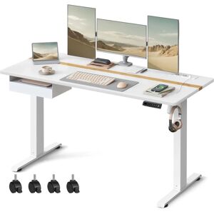 VASAGLE Elektrischer Höhenverstellbarer Schreibtisch - Weiß, Schublade, 70x160 cm VASAGLE Elektrischer Höhenverstellbarer Schreibtisch - Weiß, Schublade, 70x160 cm
