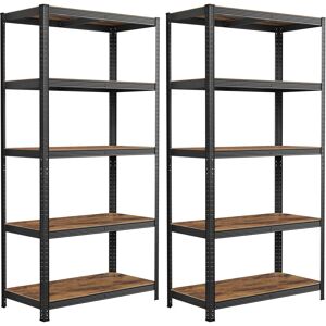 SONGMICS Rustic Brown + Black 5-Tier Heavy-Duty Shelving Unit - Shelving Unit SONGMICS Rustic Brown + Black 5-Tier Heavy-Duty Shelving Unit - Shelving Unit