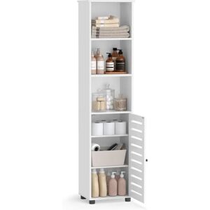 VASAGLE Bathroom Cabinet - 3 Compartments, Cloud White & Rustic Brown VASAGLE Bathroom Cabinet - 3 Compartments, Cloud White & Rustic Brown