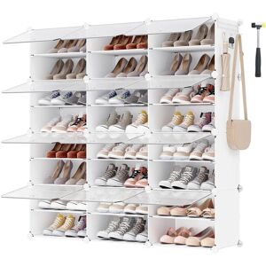 SONGMICS White Plastic Shoe Rack - 12 Compartments - Shoe Storage Cabinet SONGMICS White Plastic Shoe Rack - 12 Compartments - Shoe Storage Cabinet