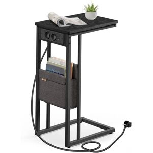 VASAGLE Table d'appoint en forme de C avec 2 ports USB - Noir Boisé VASAGLE Table d'appoint en forme de C avec 2 ports USB - Noir Boisé