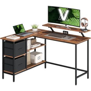 VASAGLE Rustic Brown L-Shaped Corner Desk - Office Furniture VASAGLE Rustic Brown L-Shaped Corner Desk - Office Furniture