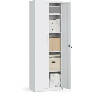 SONGMICS White/Gray Multiuse Cabinet with 5 Shelves - Storage Furniture SONGMICS White/Gray Multiuse Cabinet with 5 Shelves - Storage Furniture