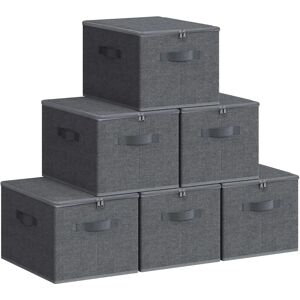SONGMICS Slate Grey Storage Set - Foldable Organiser Boxes with Handles SONGMICS Slate Grey Storage Set - Foldable Organiser Boxes with Handles