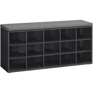 Banquette à Chaussures VASAGLE - 15 Compartiments - Noyer Noir + Ardoise - Publicité Banquette à Chaussures VASAGLE - 15 Compartiments - Noyer Noir + Ardoise - Publicité