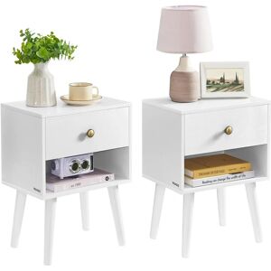 VASAGLE Bedside Table with Drawer and Solid Wood Legs - Bedside Table VASAGLE Bedside Table with Drawer and Solid Wood Legs - Bedside Table